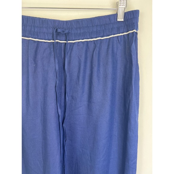 HILL HOUSE Navy 100% linen The Skylar Pants NWT size Large - Picture 6 of 10